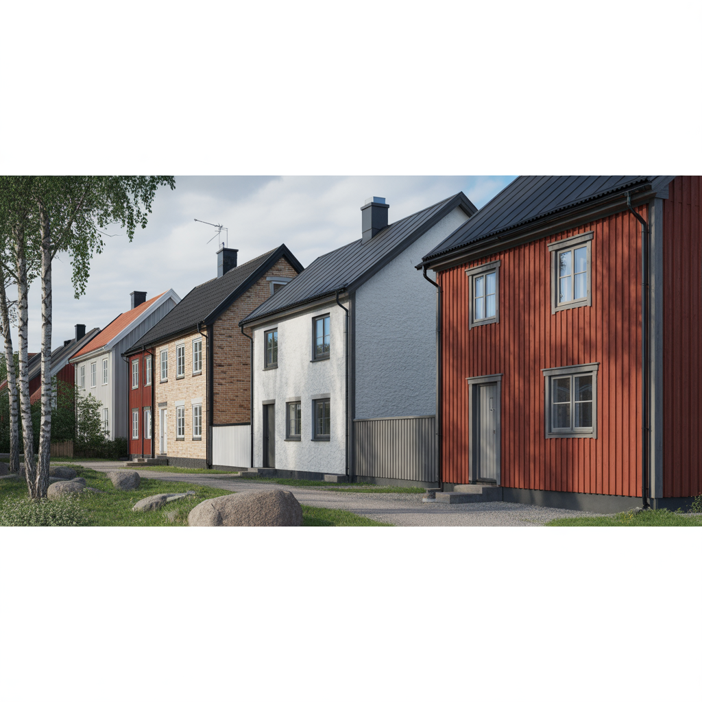 jamforelse av fasadmaterial livslangd underhall pris